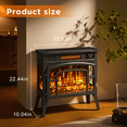 thumbnail image 5 of Rocyis 23’’ Freestanding Electric Fireplace Stove Heater with Remote, 1500W/750W Quiet Heating, Overheating Protection, Black, 5 of 7