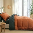 thumbnail image 6 of RUIKASI 7 Pieces Orange/Dark Grey Queen Bed Comforter Set with Sheets - Bed in a Bag with Comforter and All Season Sheets, Pillowcases, 6 of 8