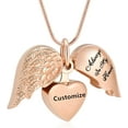 thumbnail image 3 of Angel Wing Cremation Urn Necklace for Ashes Openable Heart Loved Ones Keepsake Necklace Memorial Urn Pendant for Women Men, 3 of 7
