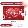 thumbnail image 4 of 71x43 Inch Happy Valentine's Day Banner Polyester Photo Backdrop Holiday Party Decoration for Indoor Dating Celebration, 4 of 5