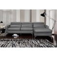 thumbnail image 2 of Lexicon Ashland Solid Wood and Leather Upholstered Sectional Sofa in Dark Gray, 2 of 7