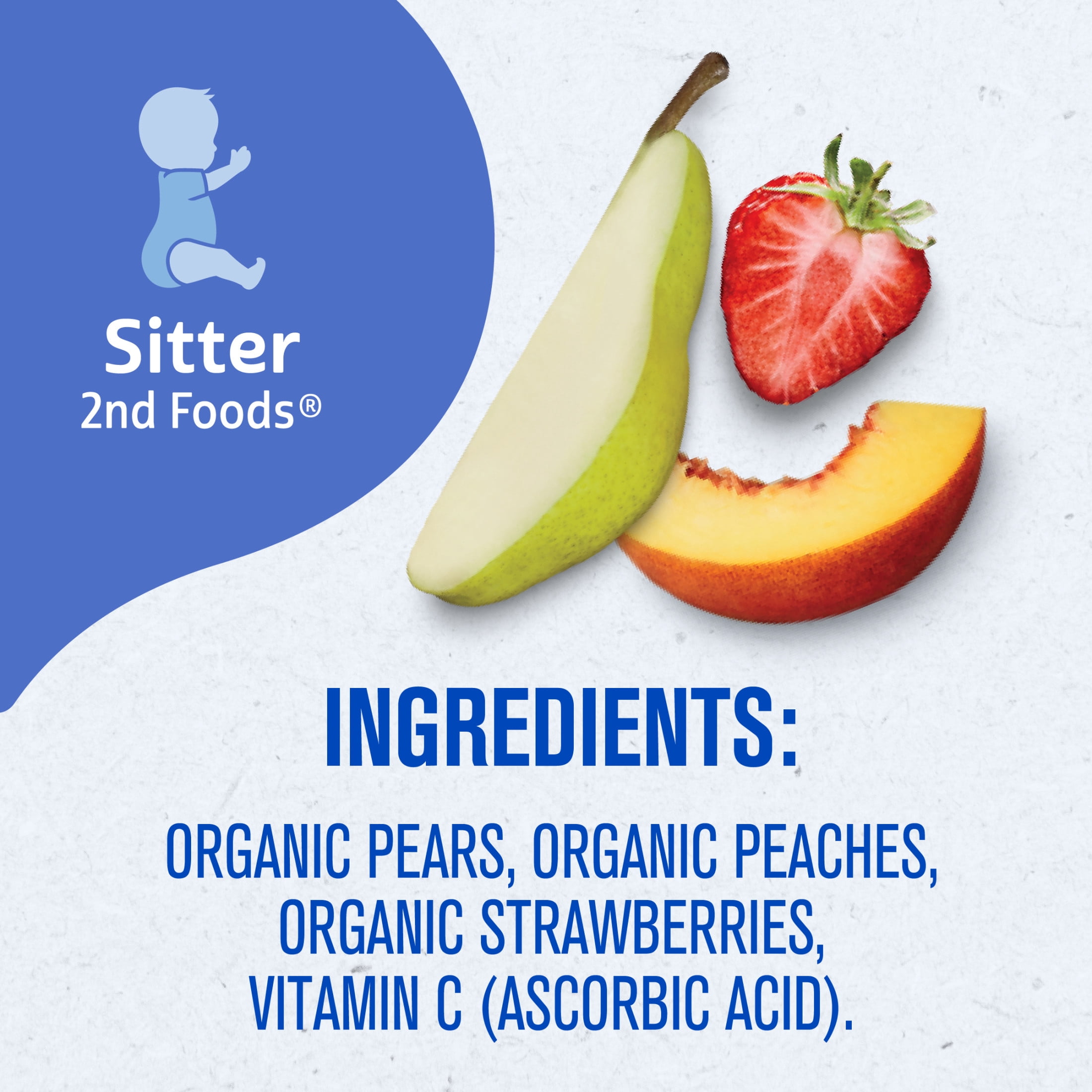 Gerber 2nd Foods Organic Baby Food, Pear Peach Strawberry, 3.5 oz Pouches (12 Pack)
