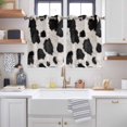 thumbnail image 2 of Black White Dots Kitchen Curtains Short 45 Inch Length, Farmhouse Cow Spots Fur Retro Textured Grommet Top Bedroom Living Room Curtains, Light Filtering Cafe Curtain Drapes 2 Panels Set 84''x45'', 2 of 9