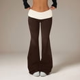 thumbnail image 4 of Evdexr Foldover Pants Womens Stretchy Flared Low Waisted Leggings Winter 2026 Y2k Trendy Pant Slim Fit Lightweight Color Block Trousers M, 4 of 5