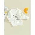 thumbnail image 4 of Musuos Baby Girls Sweater 1/2 Birthday Clothes 6 12M Number Embroidery Crew Neck Long Sleeve Pullovers Infant Tops, 4 of 10