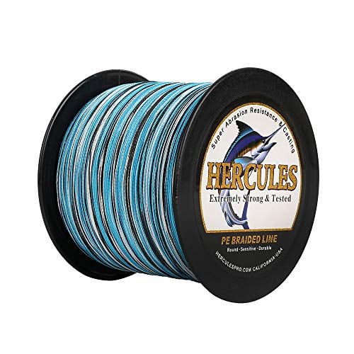 Abrasion Resistant 10lb 120lb Test for Saltwater and Freshwater 8 Strands Multifilament Fish line HERCULES Braided Fishing Line Not Fade 109-2187 Yards PE Lines 