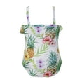 thumbnail image 3 of Baby Toddler Girls Lovely Print Flounced One-Piece Swimsuit One Shoulder Swimwear (Tropical Pineapple, 6-7 Years), 3 of 4