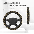 thumbnail image 5 of Kll Car Steering Wheel Cover, Universal 15 Inch, Soft Elastic And Comfortable,Car Accessories Decorations-Hohey Bee Golden Embroidery, 5 of 7