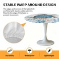 thumbnail image 6 of Marine Life Turtle Elastic Fitted Round Table Cover Starfish Blue Coral Waterproof Outdoor Tablecloth for Holiday Party, Picnic, Patio & Dining Fits Tables Up to 45"-54", 6 of 8