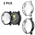 thumbnail image 1 of 2pcs Compatible with Galaxy Watch Active2 Case 40mm, 2 Packs Soft TPU Bumper Full Around Screen Protector Cover for Samsung Galaxy Watch Active 2 40mm-Silver+black, 1 of 9