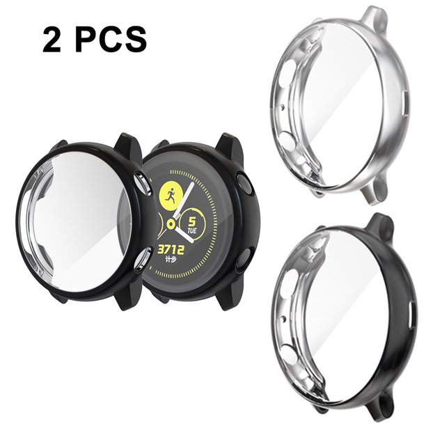 2 fundas compatibles con Galaxy Watch Active2 de 40 mm, 2 paquetes de parachoques de TPU suave alrededor de la cubierta protectora de pantalla para Samsung Galaxy Watch Active 2 de 40 mm Ormromra 2033877-4