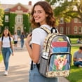 thumbnail image 3 of SEANATIVE Transparent Bag Kids Backpack Clear Bookbag See Through School Rucksack PVC Heavy Duty Clear Bag for Elementary Middle High School, Corgi Dog Daisy Beige, 3 of 7