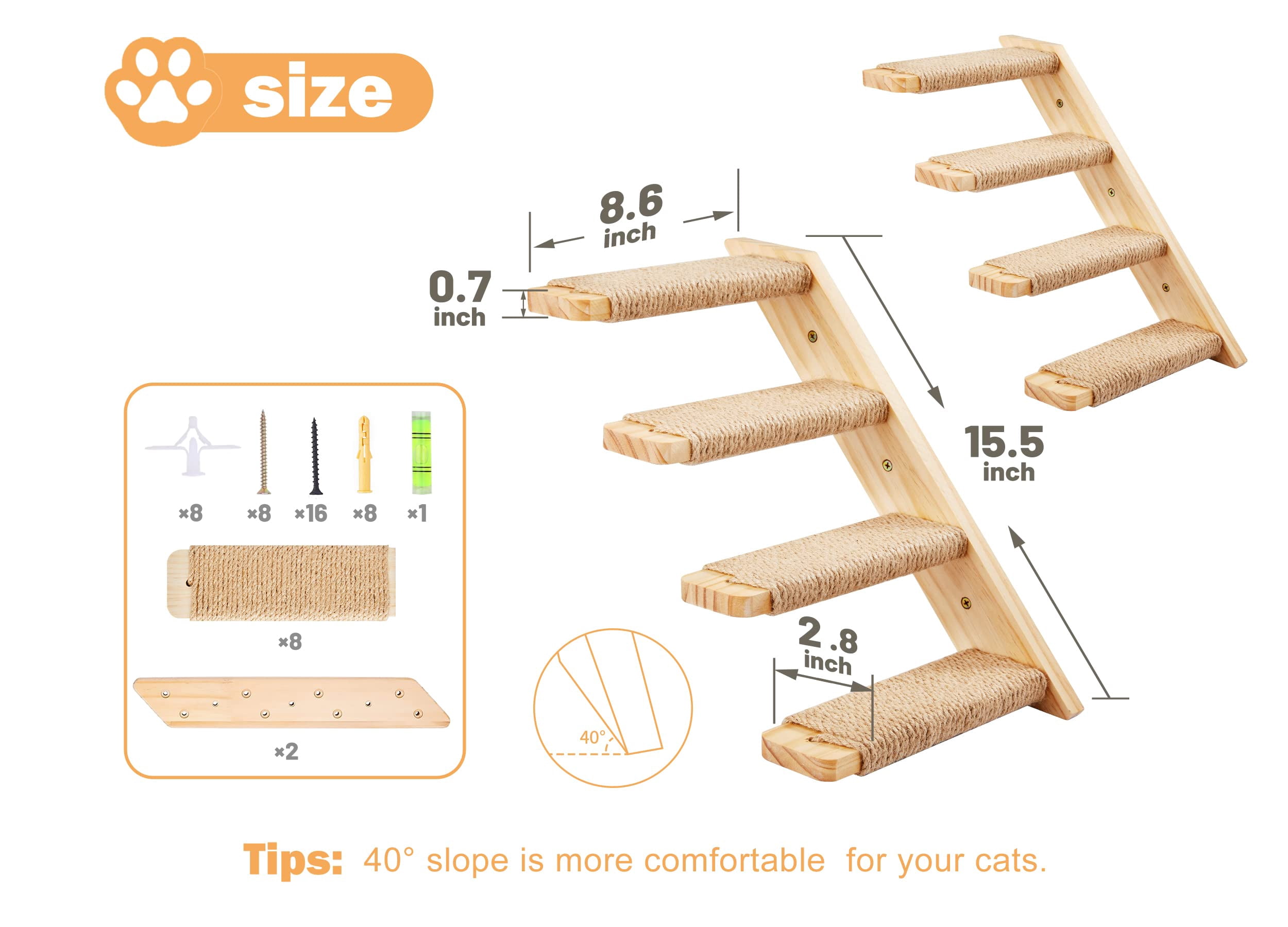 Wood Shelf Combo A (4 Pieces) Cat Perch Wall Mounted Playground
