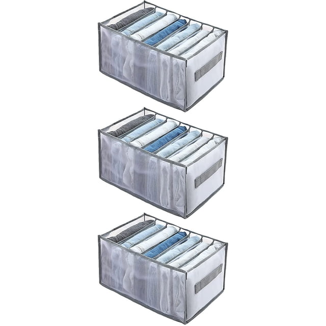 Pack De 3 Sistema Organizador De Armario Para Vaqueros, Pantalones, Camisas, Cajas De Almacenamiento, Cajonera En El Armario, Cajones, Caja Organizadora De Almacenamiento De Ropa, 25 X 3