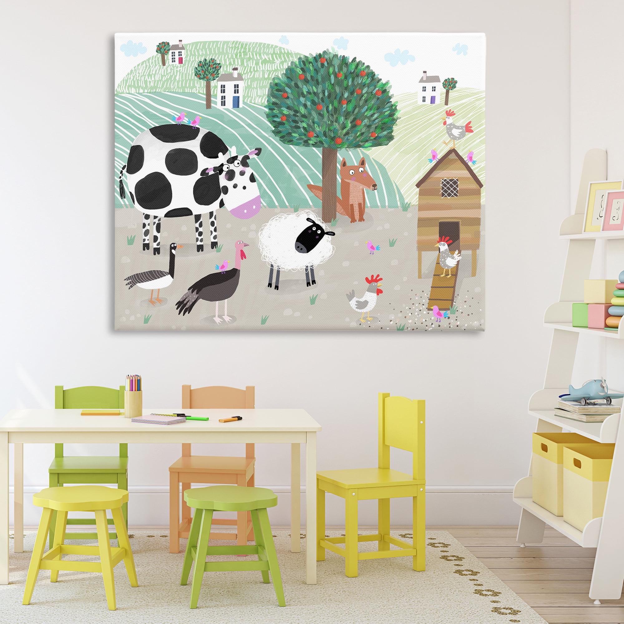 Stupell Industries Down At The Farm Canvas Wall Art, design by Carla Daly