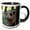 Black/White, variant on 3drose, Camel Dromedary Face Animal, 11oz Two-tone Yellow Mug