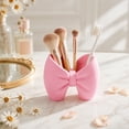 thumbnail image 3 of Bow Shaped Organizer Holder Multipurpose Storage Stand for Toothbrush Pen Makeup Bathroom Office Vanity Desk Accessory White 5" x 2" x 4", 3 of 5