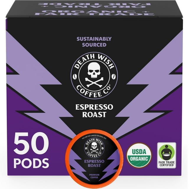 Cápsulas de Café Espresso Death Wish Coffee para Monodosis, 50 Unidades