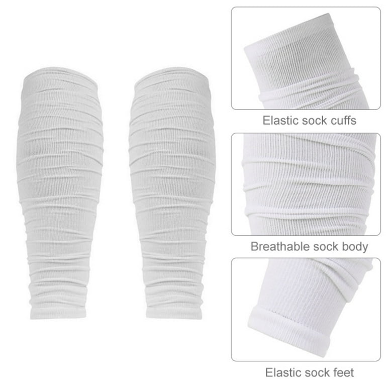 Football Leg Sleeves [1 Pair] - For Adult & Youth - Calf Compression  Sleeves for Men and Boys - White