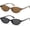 Black+brown, variant on Retro Oval  Eye Sunglasses for Women Small Y2K Thin Narrow  UV Protection Lightweight  90s Sun Glasses