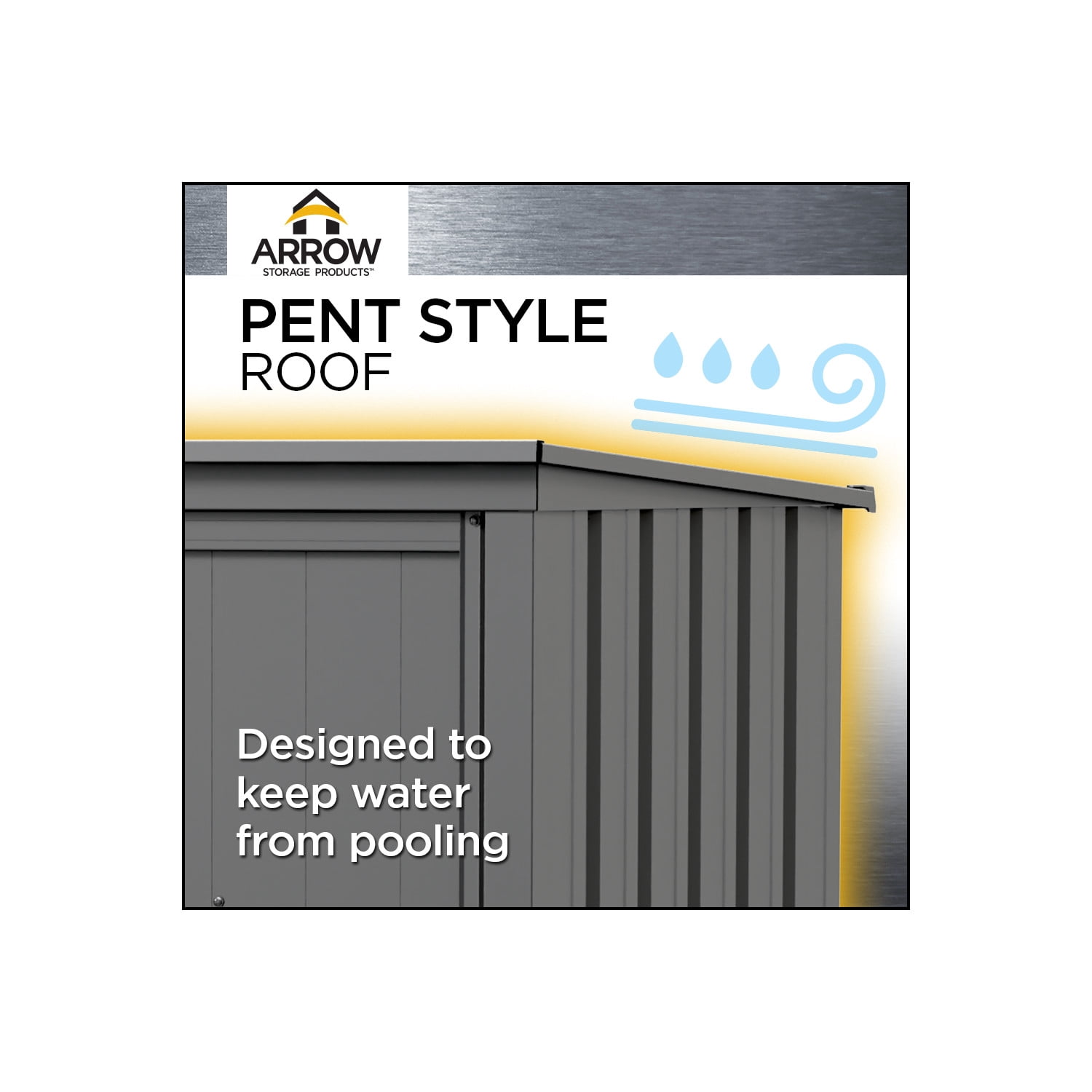 Arrow Essentials 5 x 3 x 6 ft Oswego Tea Steel Shed