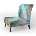 thumbnail image 3 of Designart "Beach Photo Oceanic flow XII" Teal Beach Upholstered Accent Chair - Nautical & Coastal Arm Chair For Living Room, 3 of 5