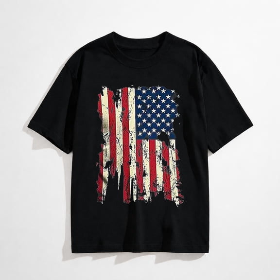 4th of July Shirts for Women: American Flag Tee USA Red White Blue Top Patriotic T Shirt