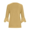 thumbnail image 4 of Quinlirra Womens Tops Dressy Fashion Women Summer 3/4 Sleeve Cardigan Solid Color Casual Blouse Tops, 4 of 5