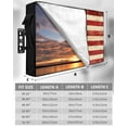 thumbnail image 2 of American Flag Outdoor TV Cover 40 to 43 Inch Weatherproof, Red Strip Vintage Shabby US Flag 600D Oxford TV Covers with Waterproof Zipper, Outside Flat TV Screen Protector Size 40"W x 25"H x 4.5"D, 2 of 7