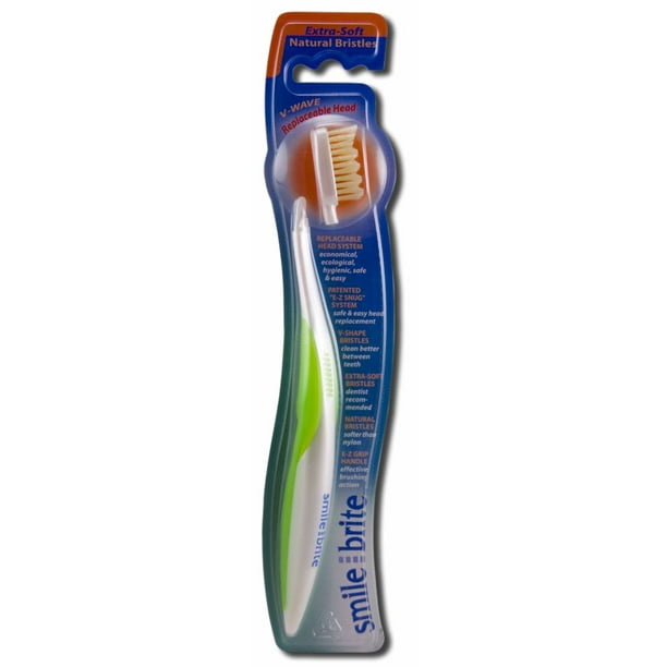 Smile Brite Toothbrushes Replaceable Head Toothbrushes Natural, V