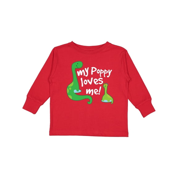 Inktastic My Poppy Grandpa Loves Me Boys Long Sleeve Toddler T-Shirt