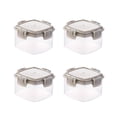 thumbnail image 1 of XIANXIAN - Caja de mermelada cuadrada de cuatro piezas, tarro de plástico para almuerzo, refrigerio, cocina, refrigerador, caja de cereales, tarro de almacenamiento hermético, caja de almacenamiento,, 1 of 8