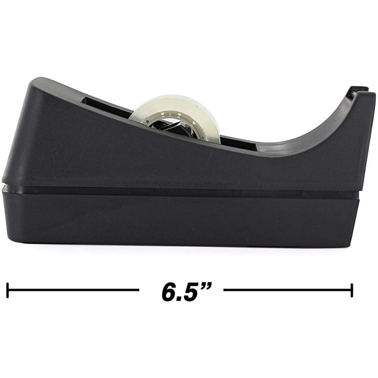 Scotch® Heavy Duty Weighted Desktop Tape Dispenser with One Roll of Tape,  3 Core, ABS, Black
