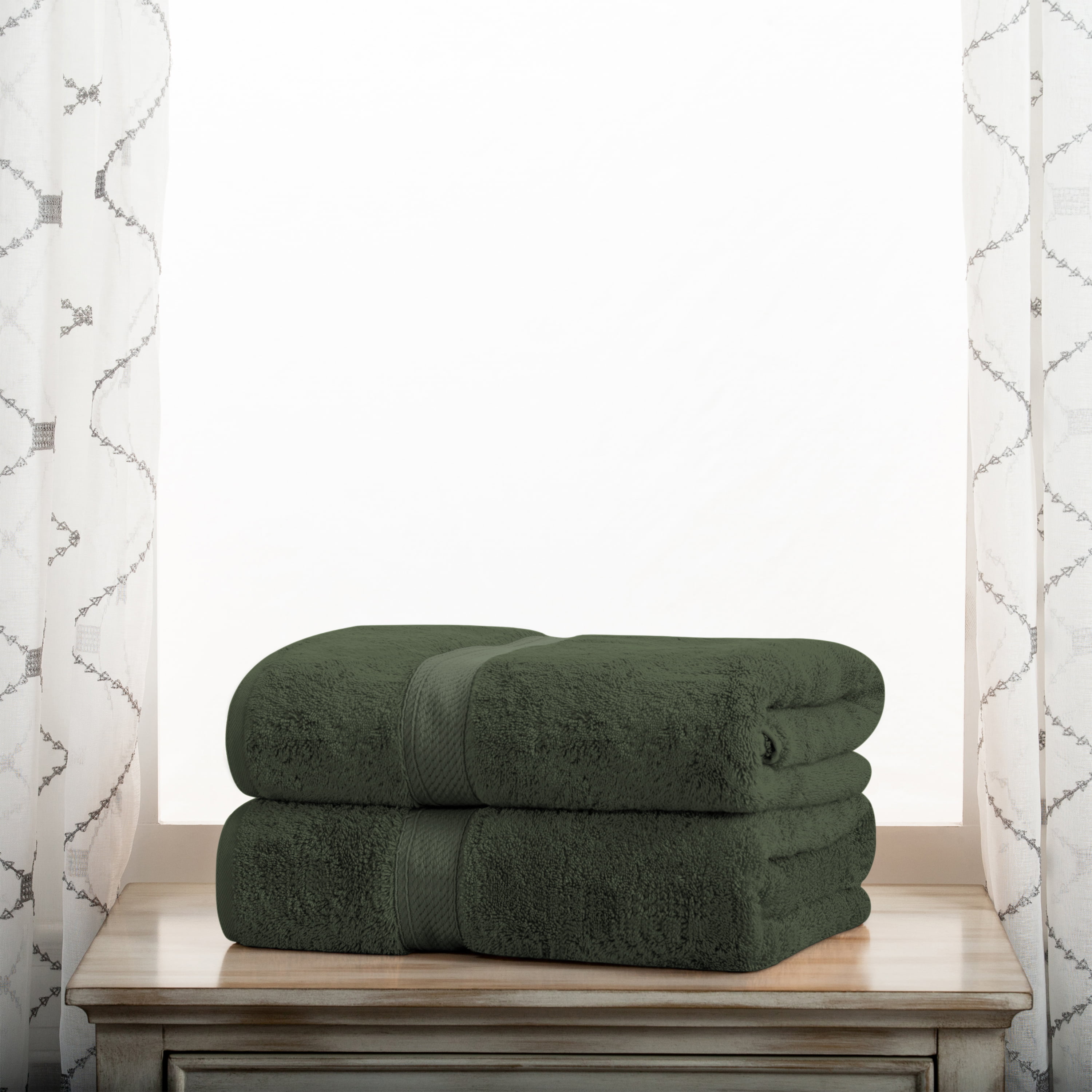 4 Washcloths Face Towel Biltmore Luxury Bathroom Green Ivory 13x13 M-L  Christmas