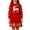 Red, variant on Girls Christmas Sweater Dress Cartoon Printed Long Sleeve Crew Neck Knit Casual Cute Dresses
