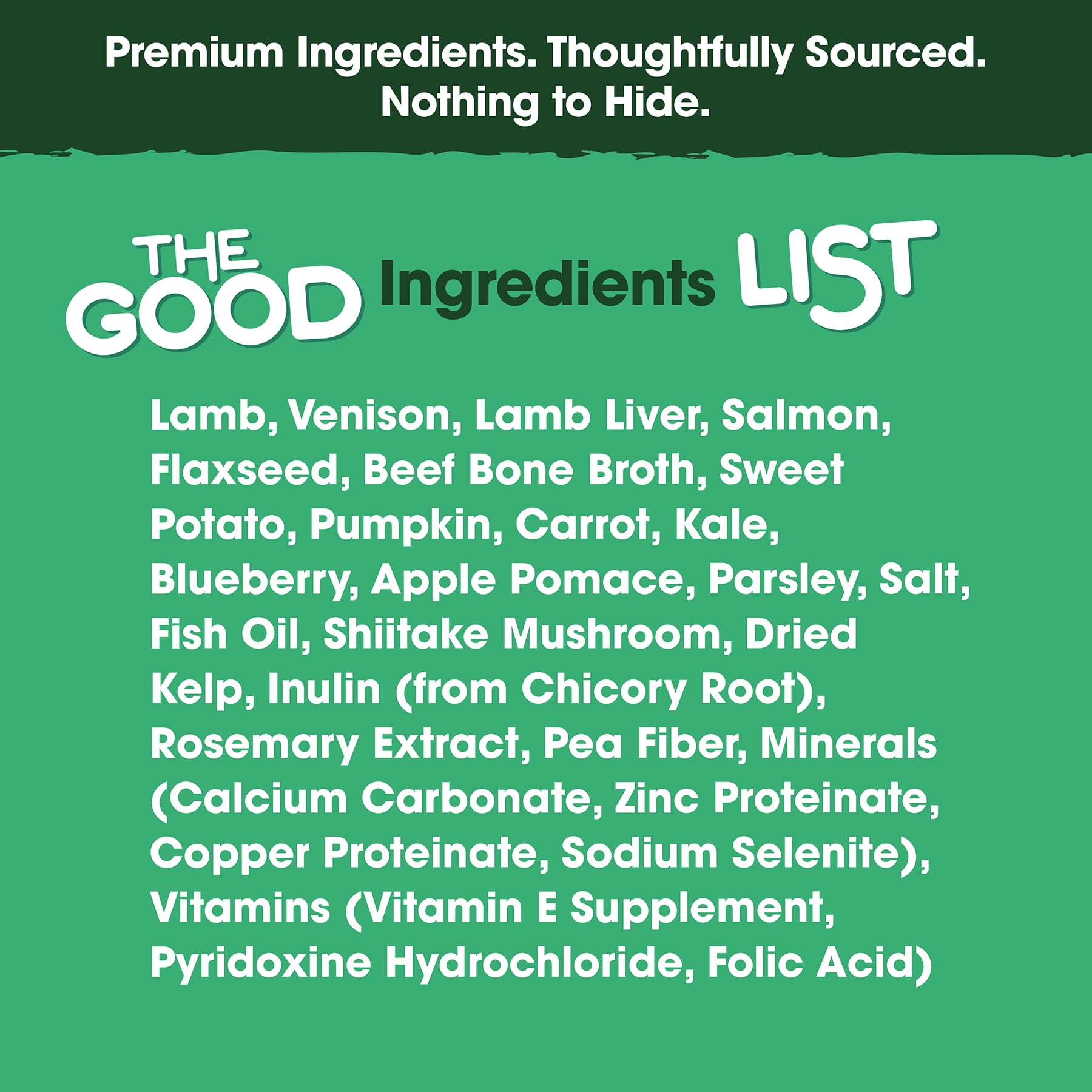 Farmland Traditions The Good List Air-Dried Dog Food, Premium Lamb, Venison, & Bone Broth for Dogs, Protein Rich & Grain-Free Nutrition, 1 Pound Bag