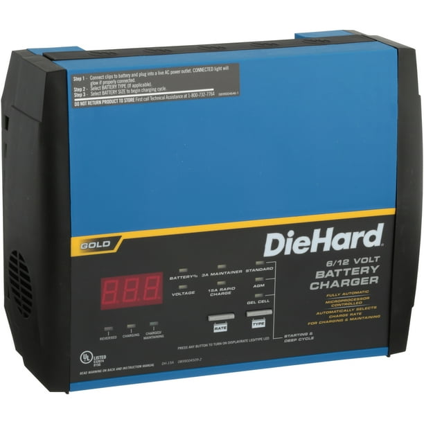 DieHard® Gold 15A 6/12 Volt Battery Charger - Walmart.com - Walmart.com