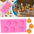 thumbnail image 1 of Iodue Cake Mould Halloween Silicone Tools Halloween Expression Pumpkin Collection Mould Fun DIY Pink And Grey, 1 of 4