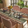 thumbnail image 3 of Texas Star Vintage Table Cloths for 5 Foot Rectangle Tables, Berry Sage Green Brown Wooden Patio Waterproof Elastic Fitted Tablecloths, Washable Rectangular Table Cover for Camping, 3 of 8