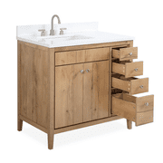 Tennant Brand 36 Wood Finish Bathroom Vanity with White Quartz Top