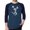 Heather Blue / Navy, variant on LA Pop Art Men's Raglan Word Art T-Shirt - Cheer