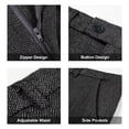 thumbnail image 3 of Lycody Retro 3 Piece Suit Tweed Herringbone Men's Suits Slim Fit Groom Tuxedos Set Prom Brown Grey Jacket Blazer Vest Pants, 3 of 7