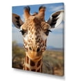 thumbnail image 2 of Designart "Giraffe Portrait Blue I" Animals Canvas Wall Art, 2 of 5