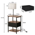 thumbnail image 2 of Mesa de noche Fixwal con lámpara y carga USB de 3 colores de luz, 2 of 8