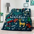 thumbnail image 2 of Merry Christmas Blanket Xmas New Year Holiday Blanket for Kids Boys Girls Hello Winter Xmas Themed Throw Blanket for Couch Sofa Bed Gift Blanket (Blanket Xmas3001-80 x60), 2 of 4