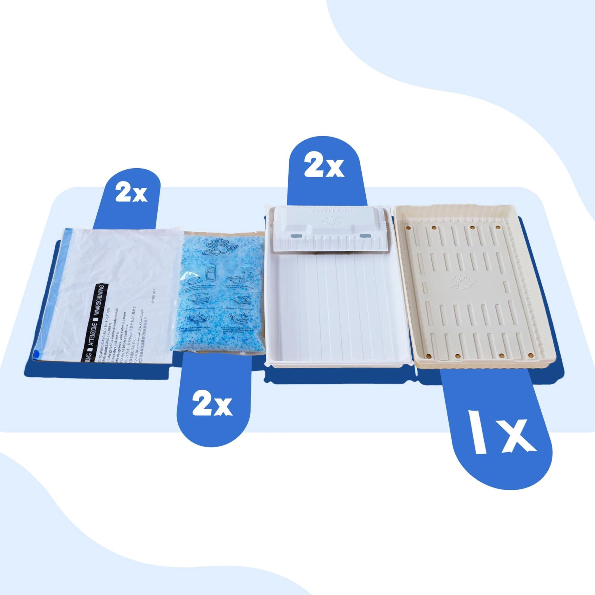Crystal Cat Litter And Disposable Trays 2 Sets Compatible With Petsafe Scoop-free Classic/legacy/smart Boxes  Triple Leak Proof Design Excellent Odorcontrol One-hand Disposing.
