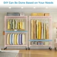 thumbnail image 2 of VIPEK R2 Plus Rolling Garment Rack Heavy Duty Clothes Rack Metal Freestanding Wardrobe Closet, Pink, 2 of 7