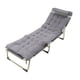 thumbnail image 5 of Cama plegable individual, tumbona reclinable plegable para acampar, oficina, pausa para el almuerzo, emergencia al aire libre, tubo redondo de 56 pulgadas, almohadilla de color gris y perla gruesa, 5 of 15
