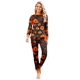 thumbnail image 2 of Mfakffe Halloween Spider Pumpkin Family Pajamas Long Sleeve Matching Loungewear Sets Soft 2-Piece Home Sleep Outfits for Daily Wear, 2 of 6