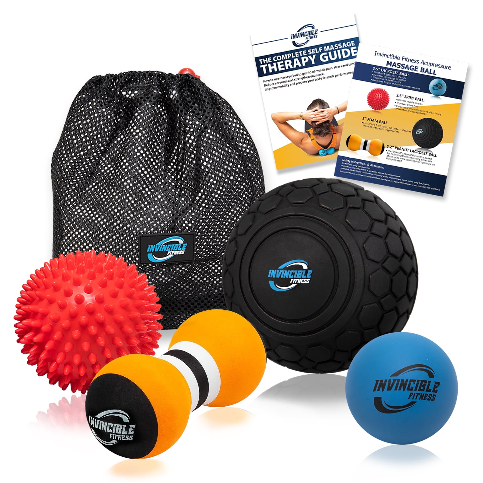 Peak Supps Massage Ball Duo Pack Trigger Point Rehab Single and Peanut Shape 